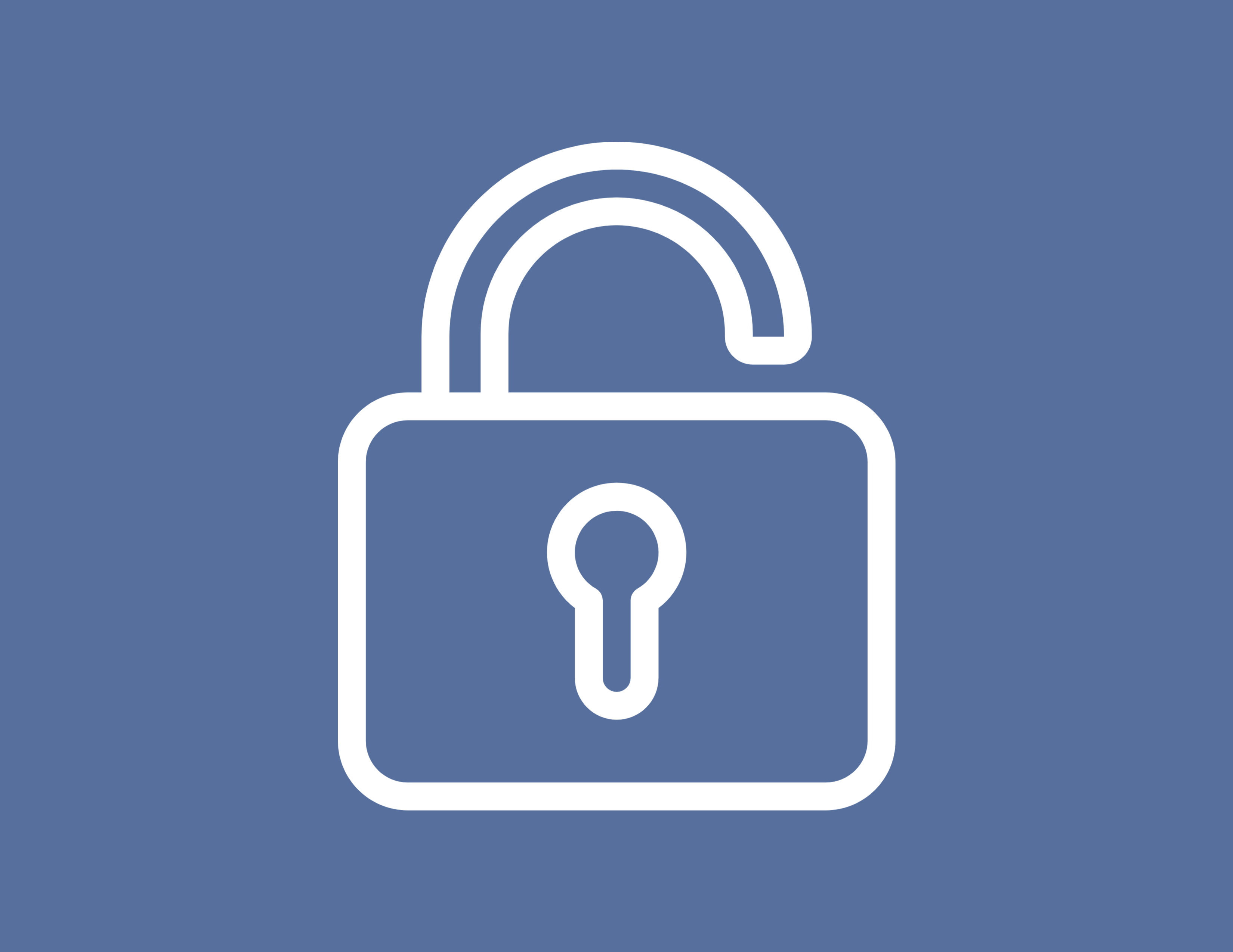 Blue background with unlocked white padlock to symbolize open resources